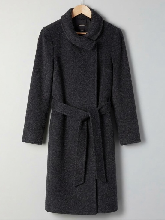 Babaton Jackets & Blazers - Babaton Aritzia Grey Wool Wrap Coat Jacket Medium - Flaw in Pocket